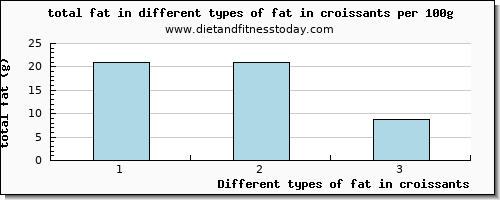 fat in croissants total fat per 100g